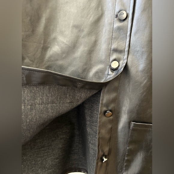 SHEIN leather- like black jacket/ shacket - Picture 3 of 15